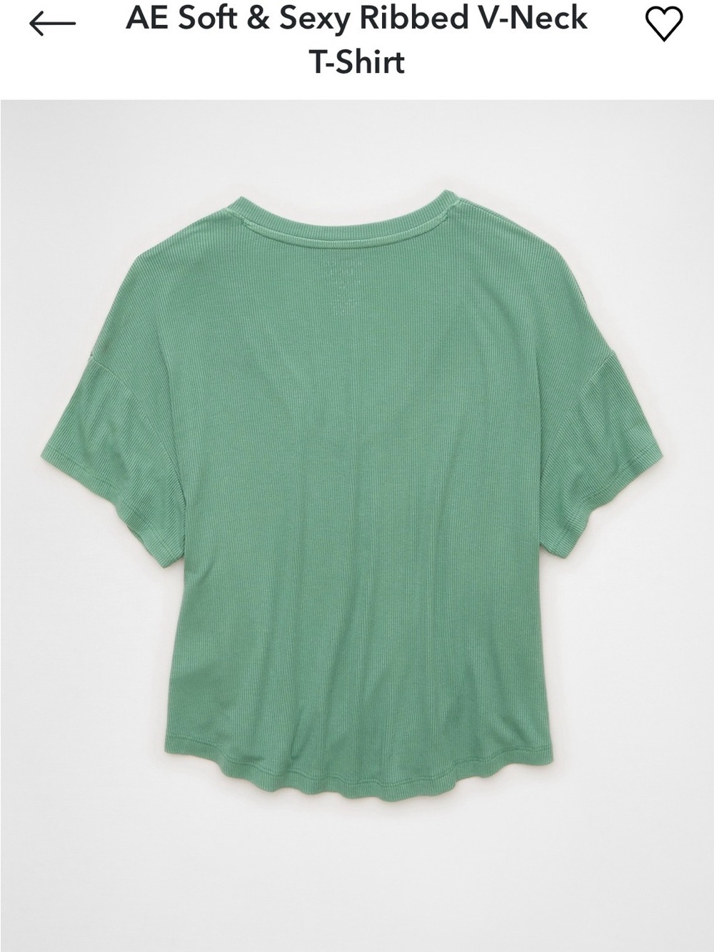 American Eagle Outfitters Mint Green Ribbed V-Neck Tee- Size L BNWT - Picture 4 of 9